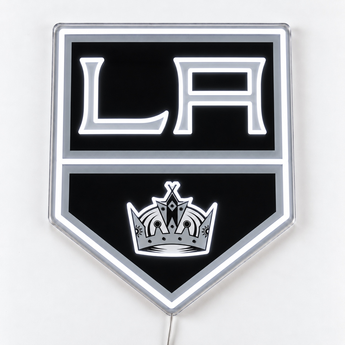 Los Angeles Kings LED neon sign in black, white and silver