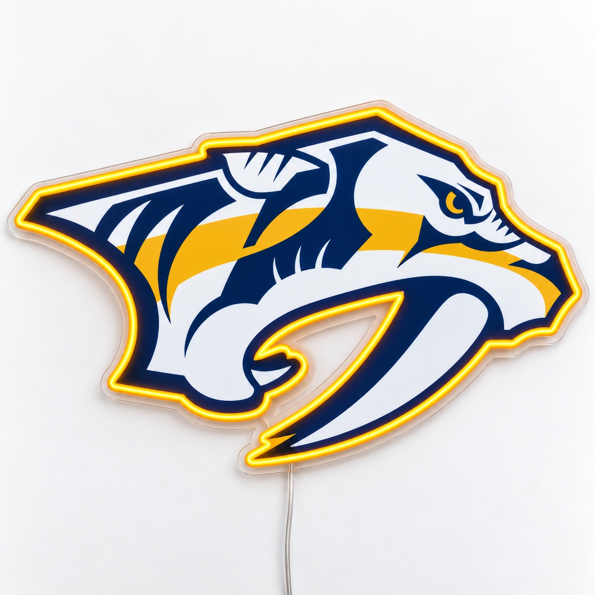 Nashville Predators LED neon sign in navy and gold