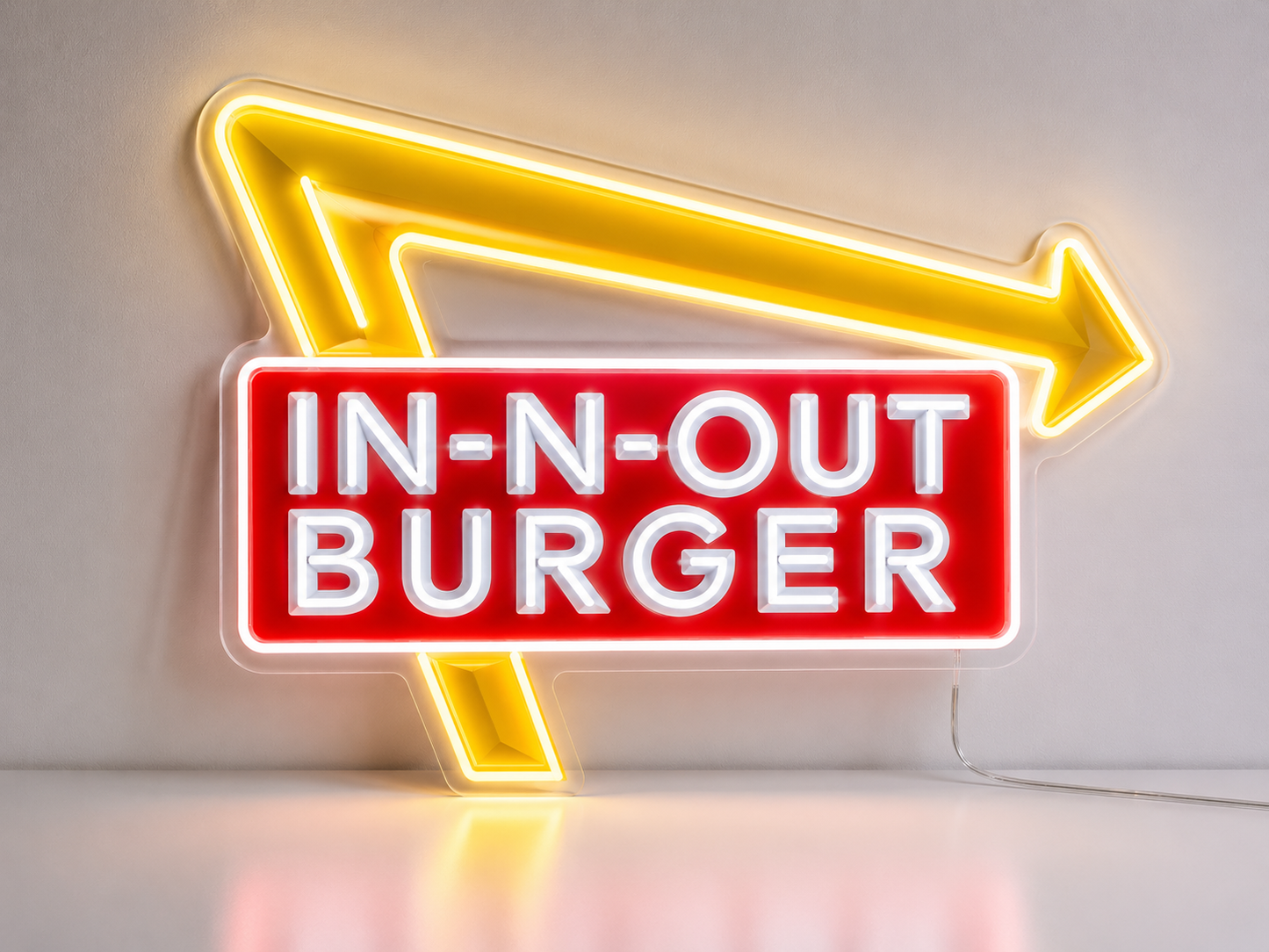 In N Out Burger LED Neon Sign Retro Kitchen Man Cave American Diner Wall Decor Gift