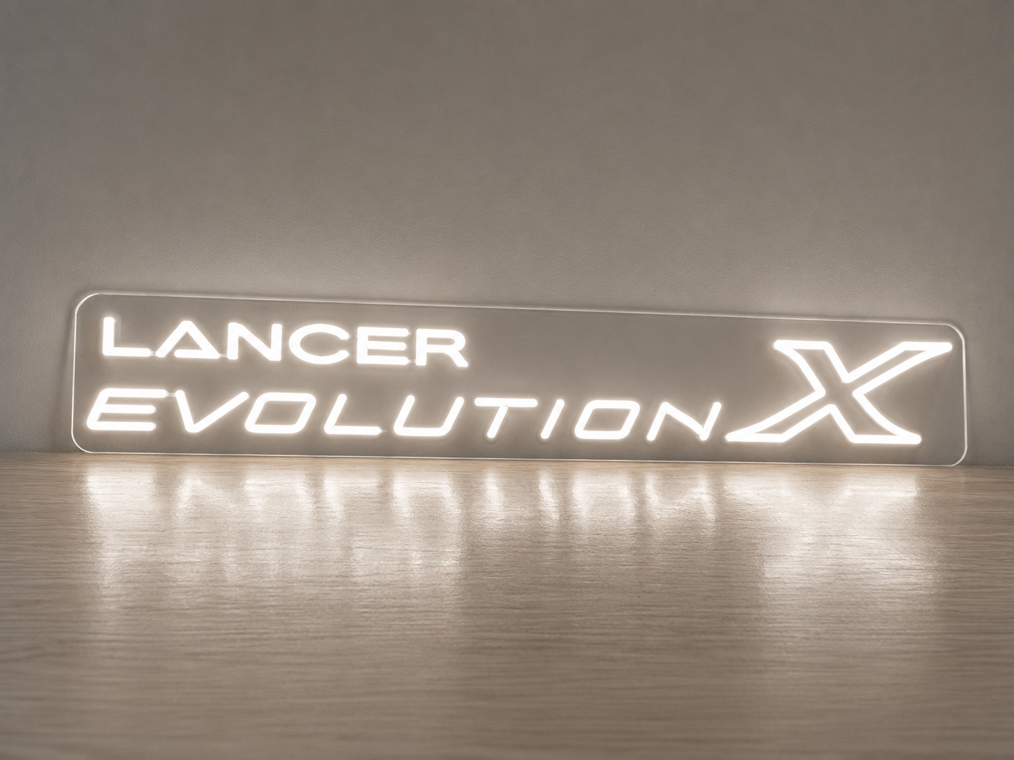 Mitsubishi Lancer Evolution (White) LED Neon Sign