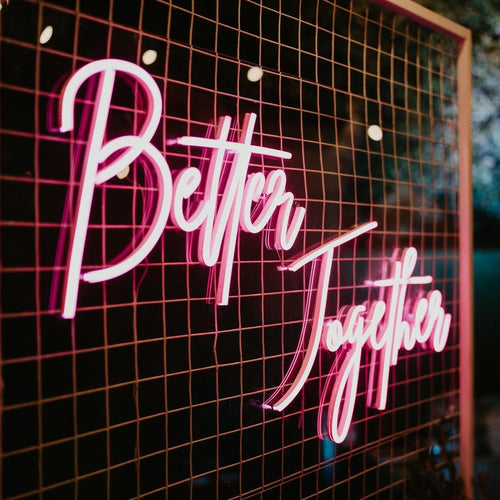 Neon Signs Cairns | "Better Together" Custom Pink Neon Sign for Unity & Co. by Neon Lanes