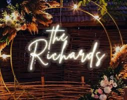 A Chic Celebration: The Richards’ Custom Neon Wedding Sign in Melbourne