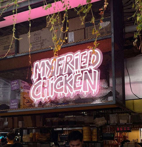 Neon Signs Cairns | "My Fried Chicken" Custom Pink Neon Sign by Neon Lanes