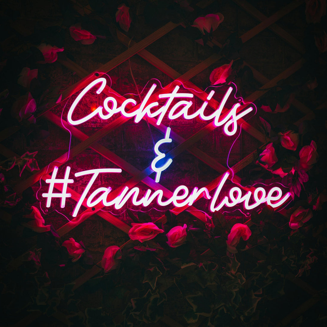 "Cocktails & #Tannerlove" – The Custom Neon Sign for Tannerlove Bar, Brisbane - Neon Lanes