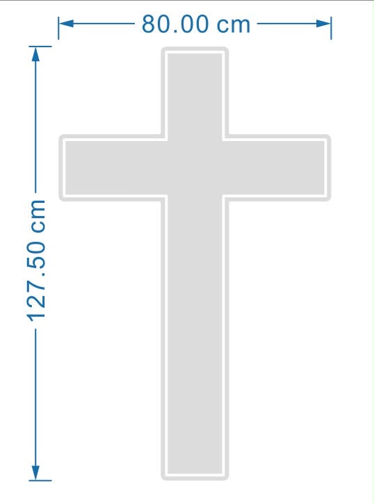 Custom Design: Cross in RGB with hanging rope + 4m
extension