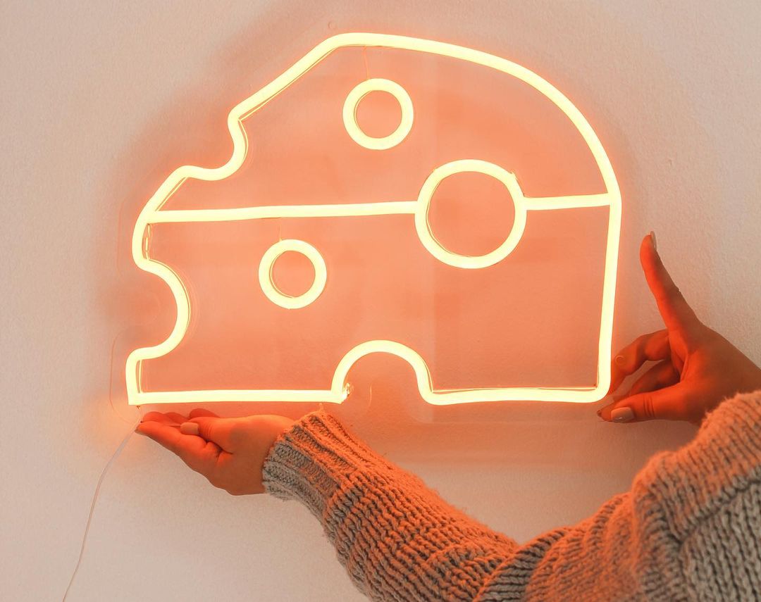 Cheese Block LED Neon Light Sign