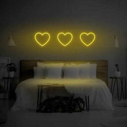 3 Hearts LED Neon Light Sign - Neon Lanes