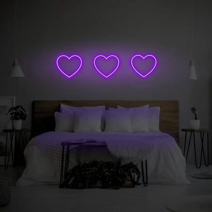 3 Hearts LED Neon Light Sign - Neon Lanes