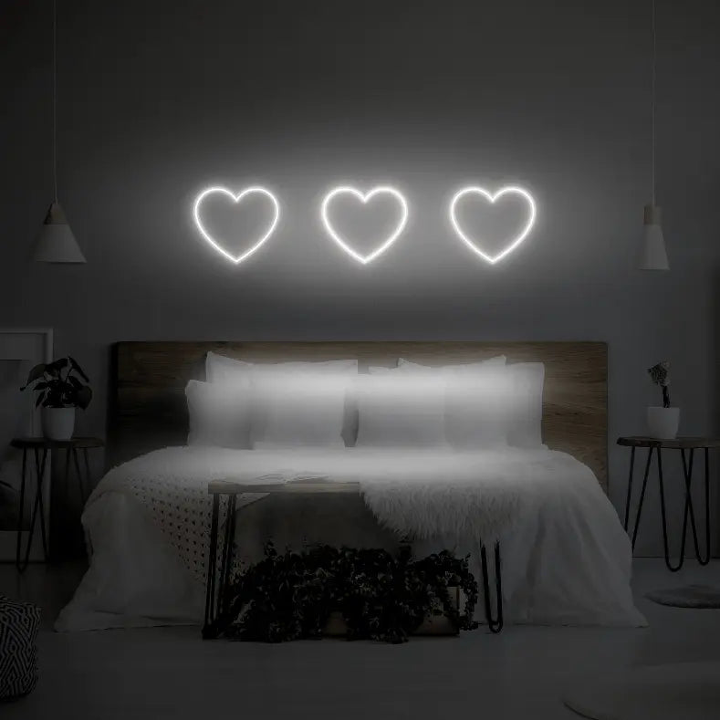 3 Hearts LED Neon Light Sign - Neon Lanes