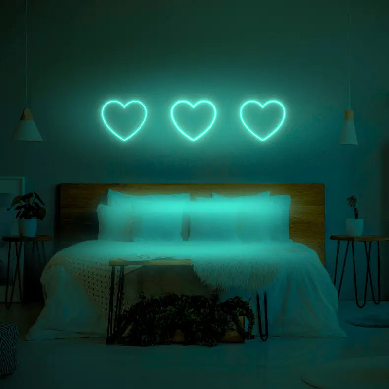 3 Hearts LED Neon Light Sign - Neon Lanes