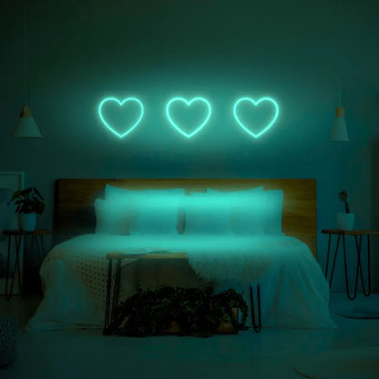 3 Hearts LED Neon Light Sign - Neon Lanes
