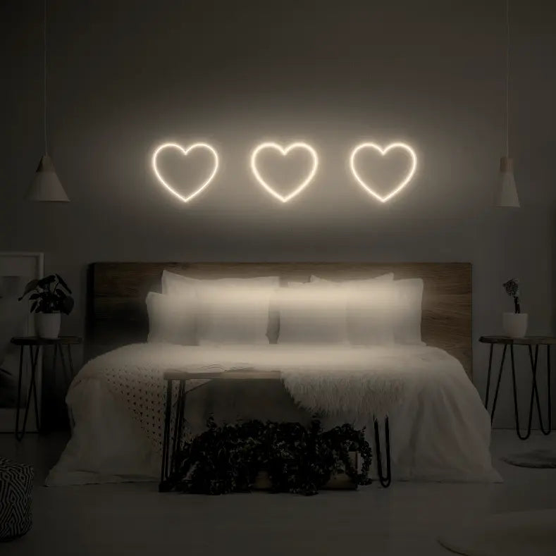 3 Hearts LED Neon Light Sign - Neon Lanes