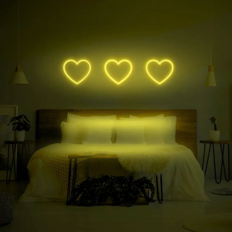 3 Hearts LED Neon Light Sign - Neon Lanes