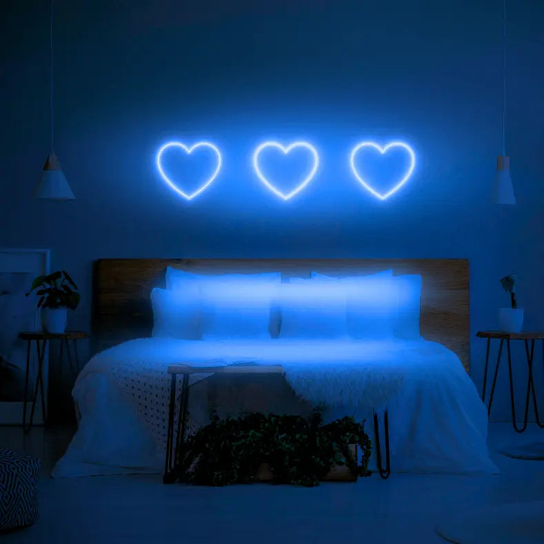 3 Hearts LED Neon Light Sign - Neon Lanes