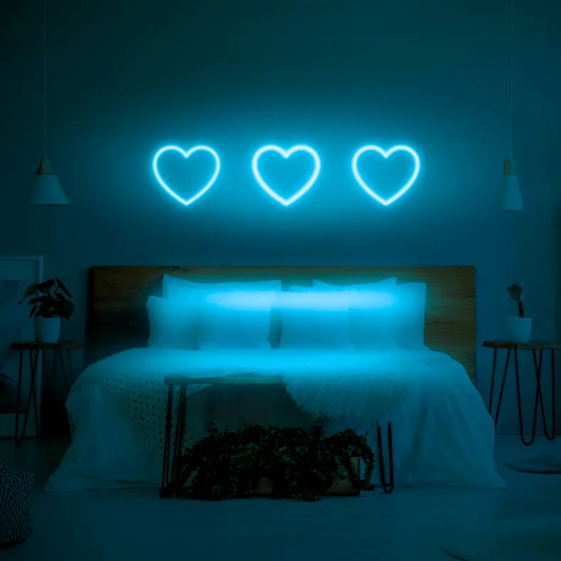 3 Hearts LED Neon Light Sign - Neon Lanes