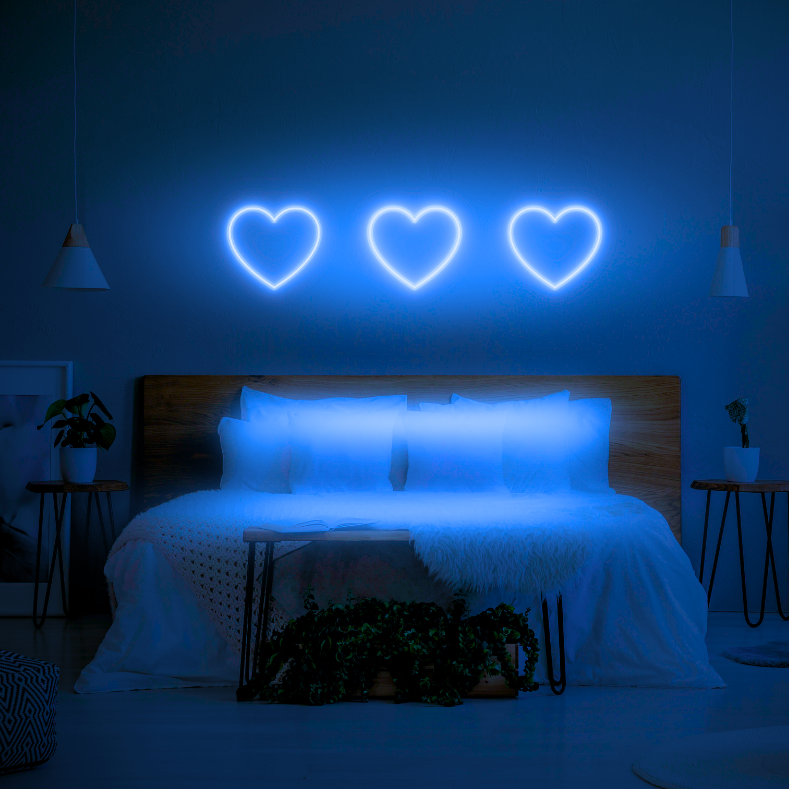 3 Hearts LED Neon Light Sign