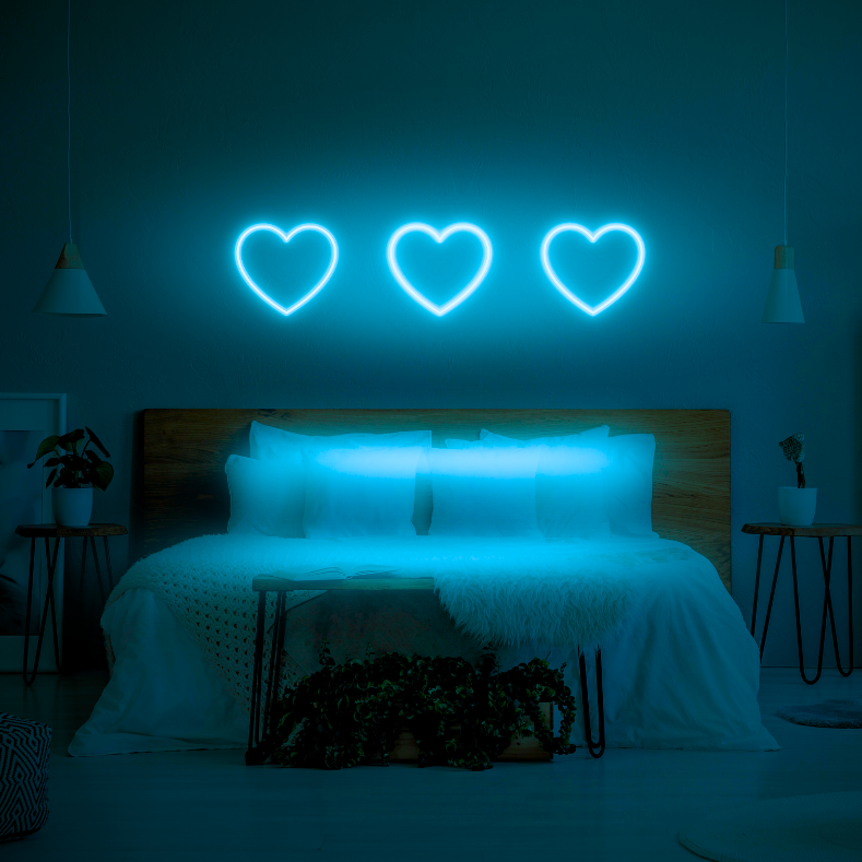 3 Hearts LED Neon Light Sign