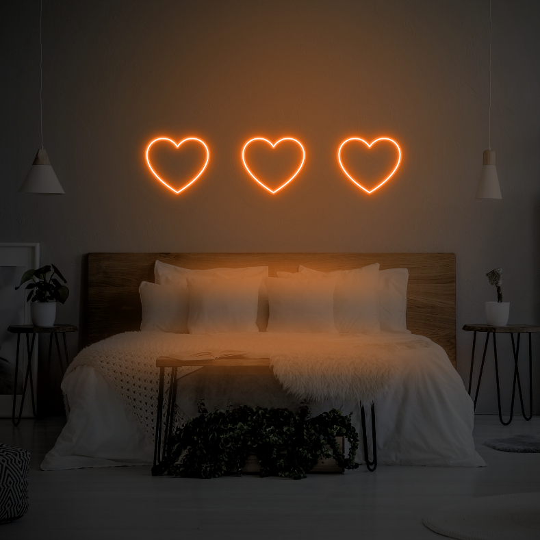 3 Hearts LED Neon Light Sign