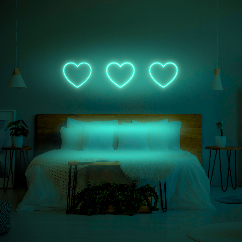 3 Hearts LED Neon Light Sign