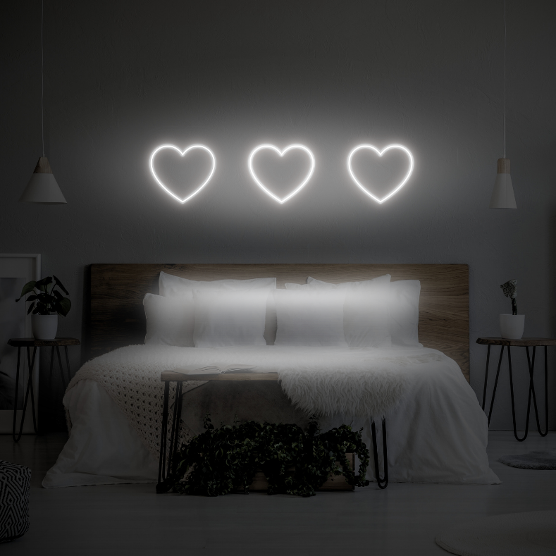 3 Hearts LED Neon Light Sign