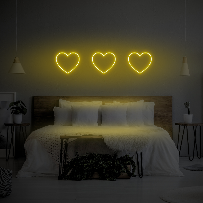 3 Hearts LED Neon Light Sign