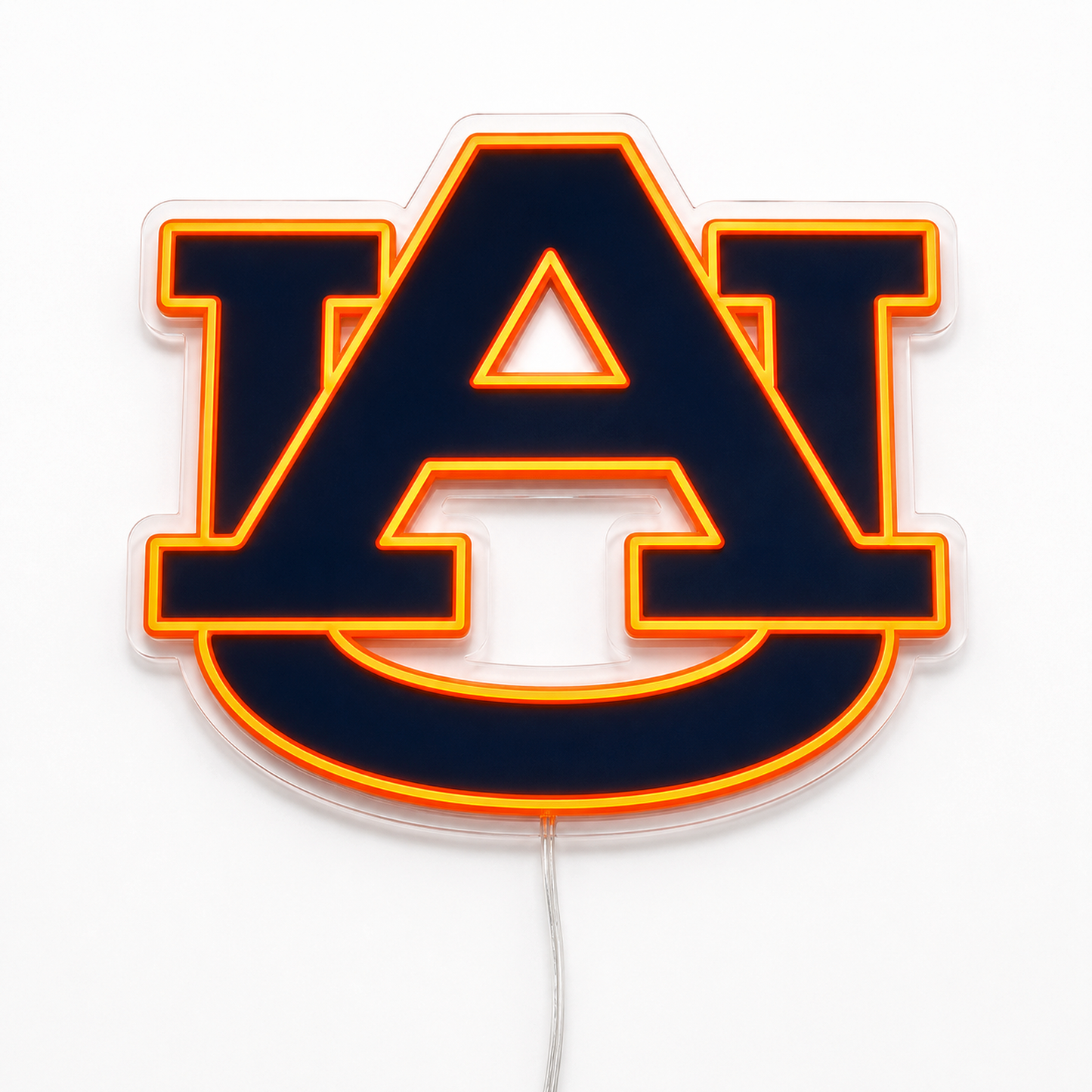 Auburn Tigers AU logo LED neon sign in navy and orange