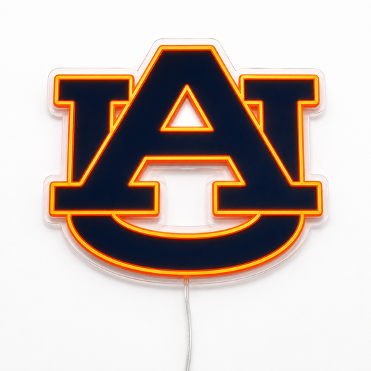 Auburn Tigers AU logo LED neon sign in navy and orange
