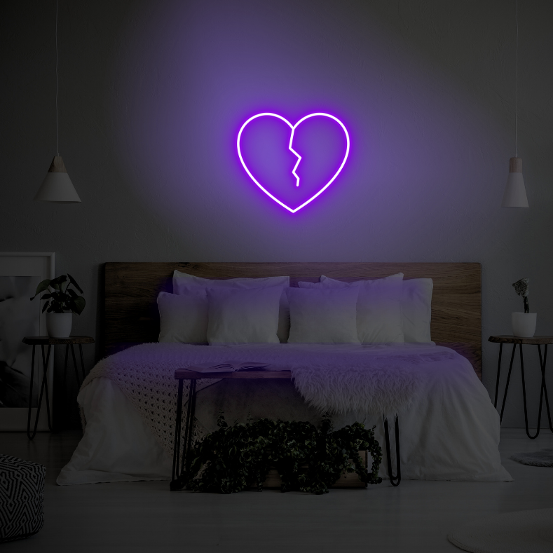 Broken Heart LED Neon Light Sign