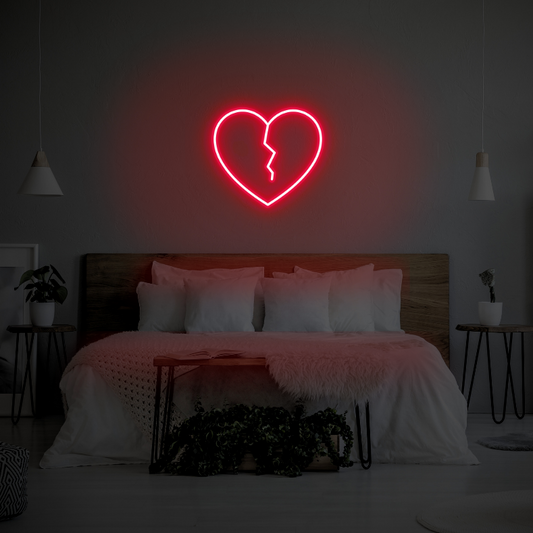 Broken Heart LED Neon Light Sign