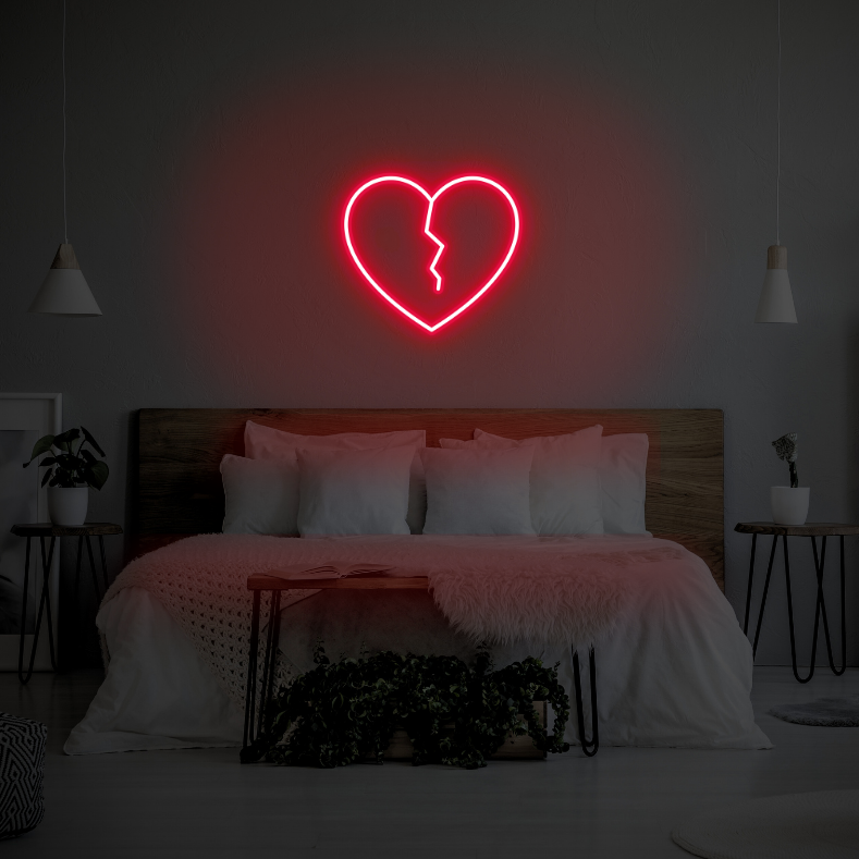 Broken Heart LED Neon Light Sign