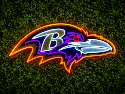 Baltimore Ravens LED Neon Transparent Acrylic Sign
