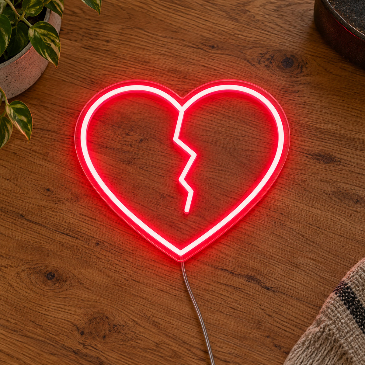 Broken Heart LED Neon Light Sign product photo 2