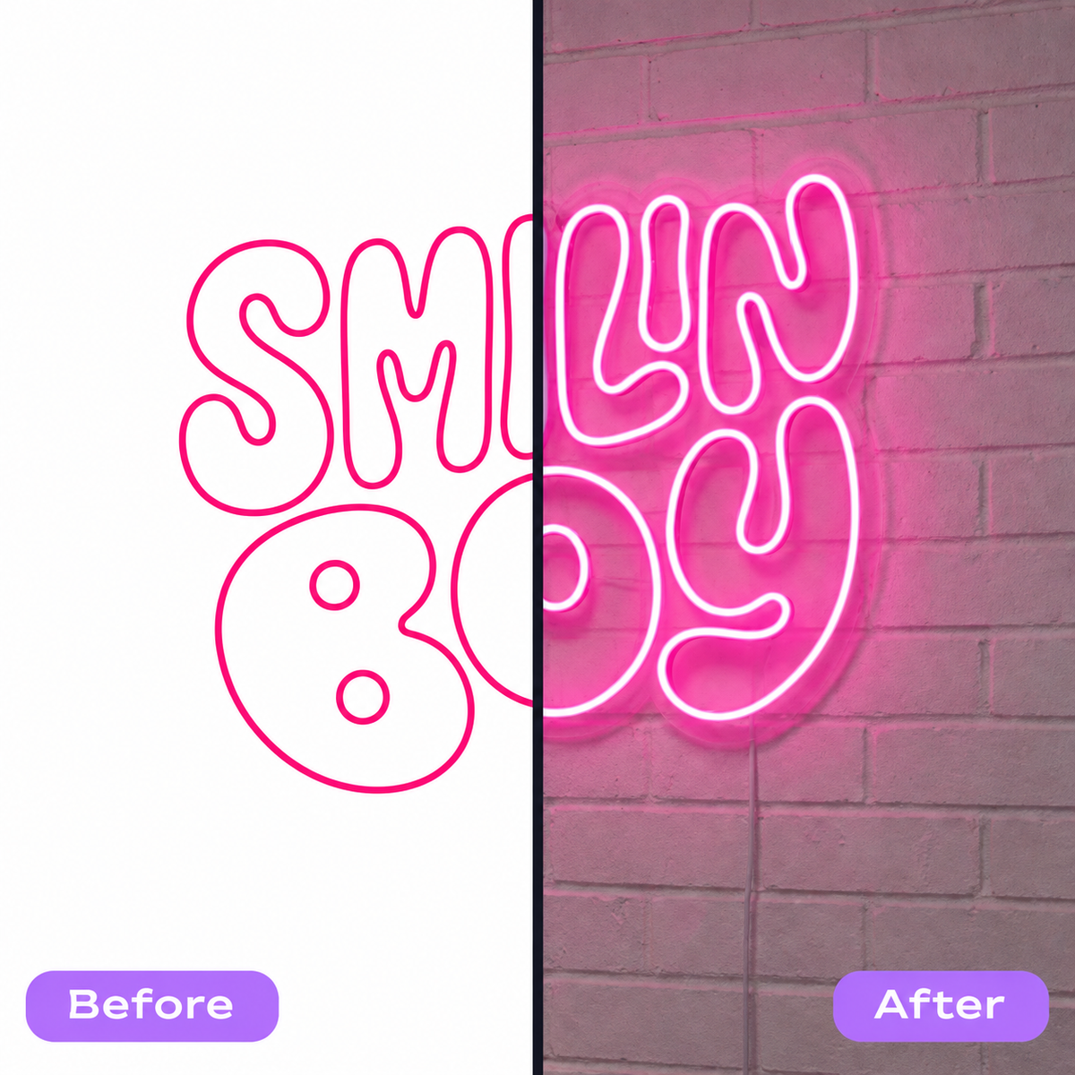 Custom business logo LED neon sign example