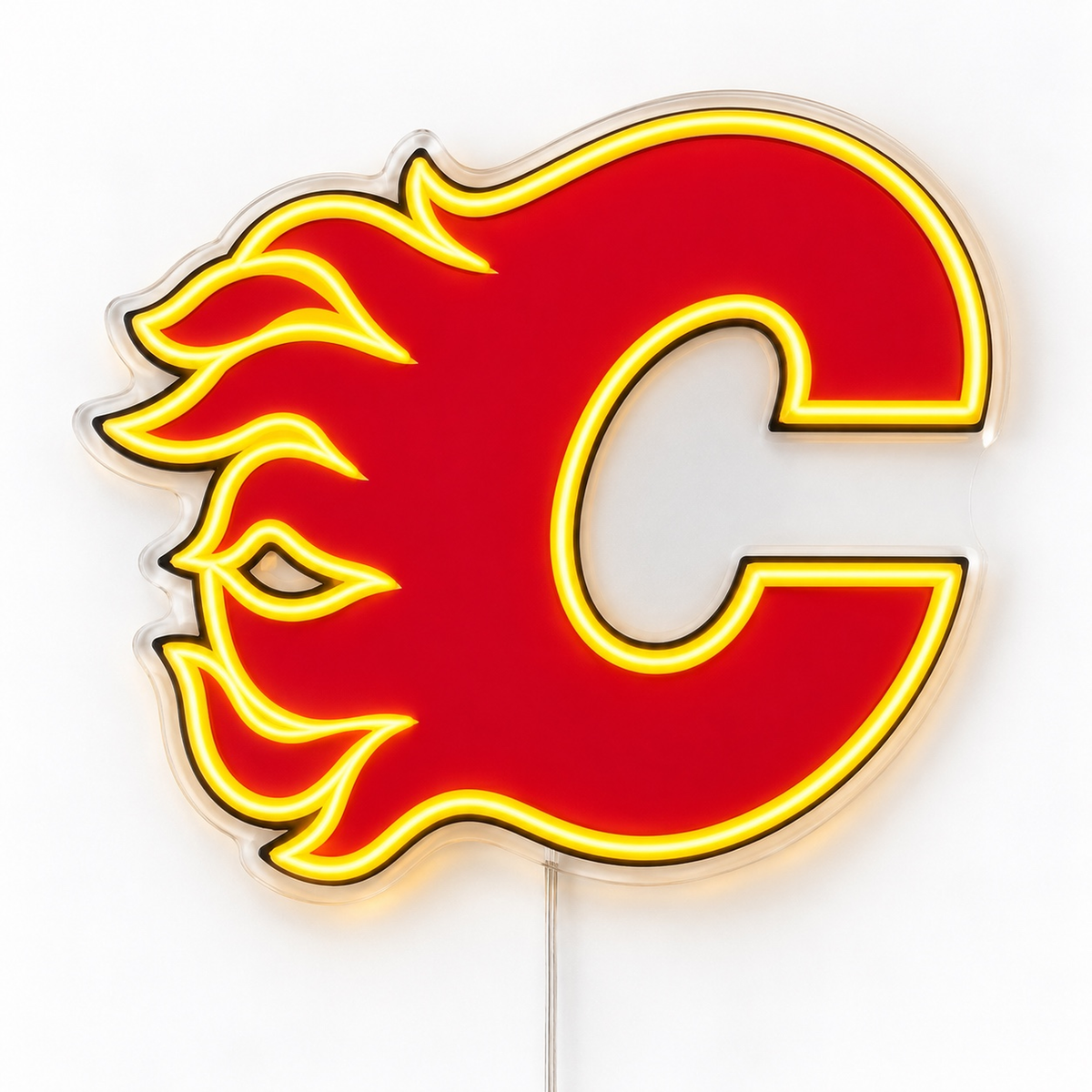 Calgary Flames LED neon sign in red and gold