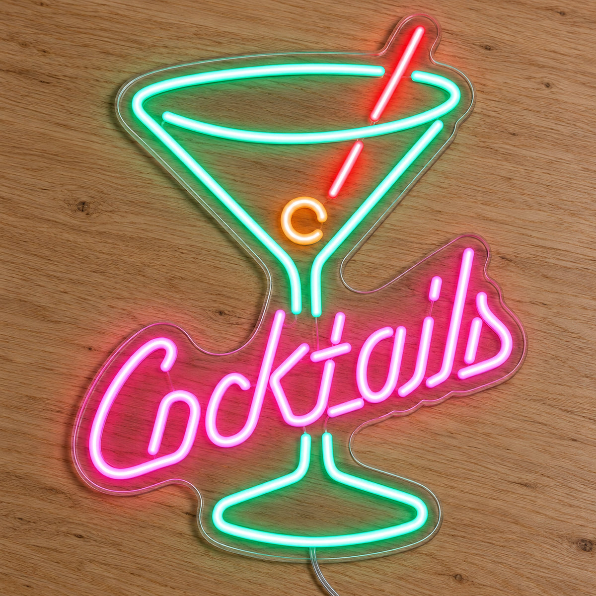 Cocktails Glass LED Neon Sign - Bar and Venue Icon Sign product photo 2