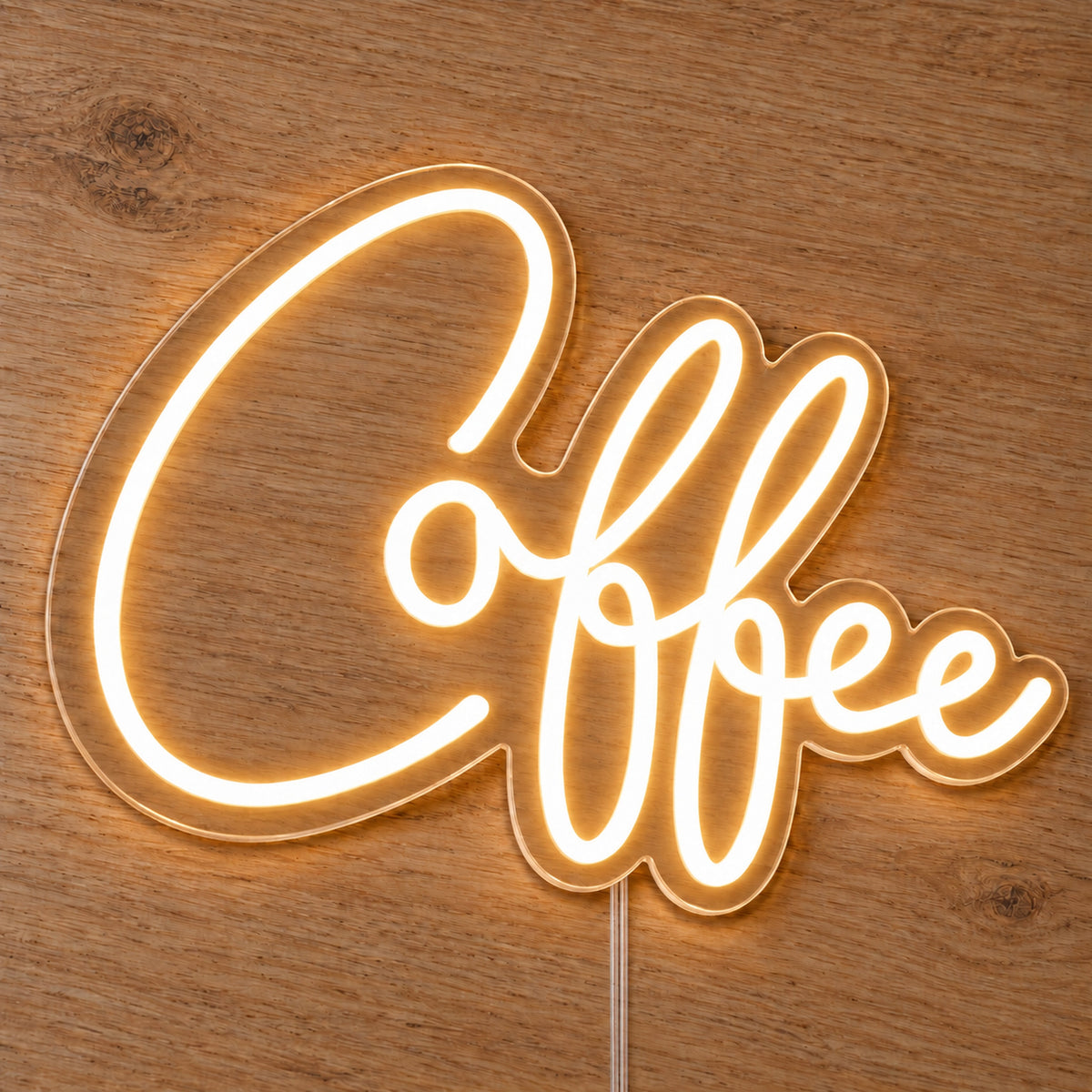 Coffee Script LED Neon Sign - Cafe and Home Kitchen Sign product photo 1