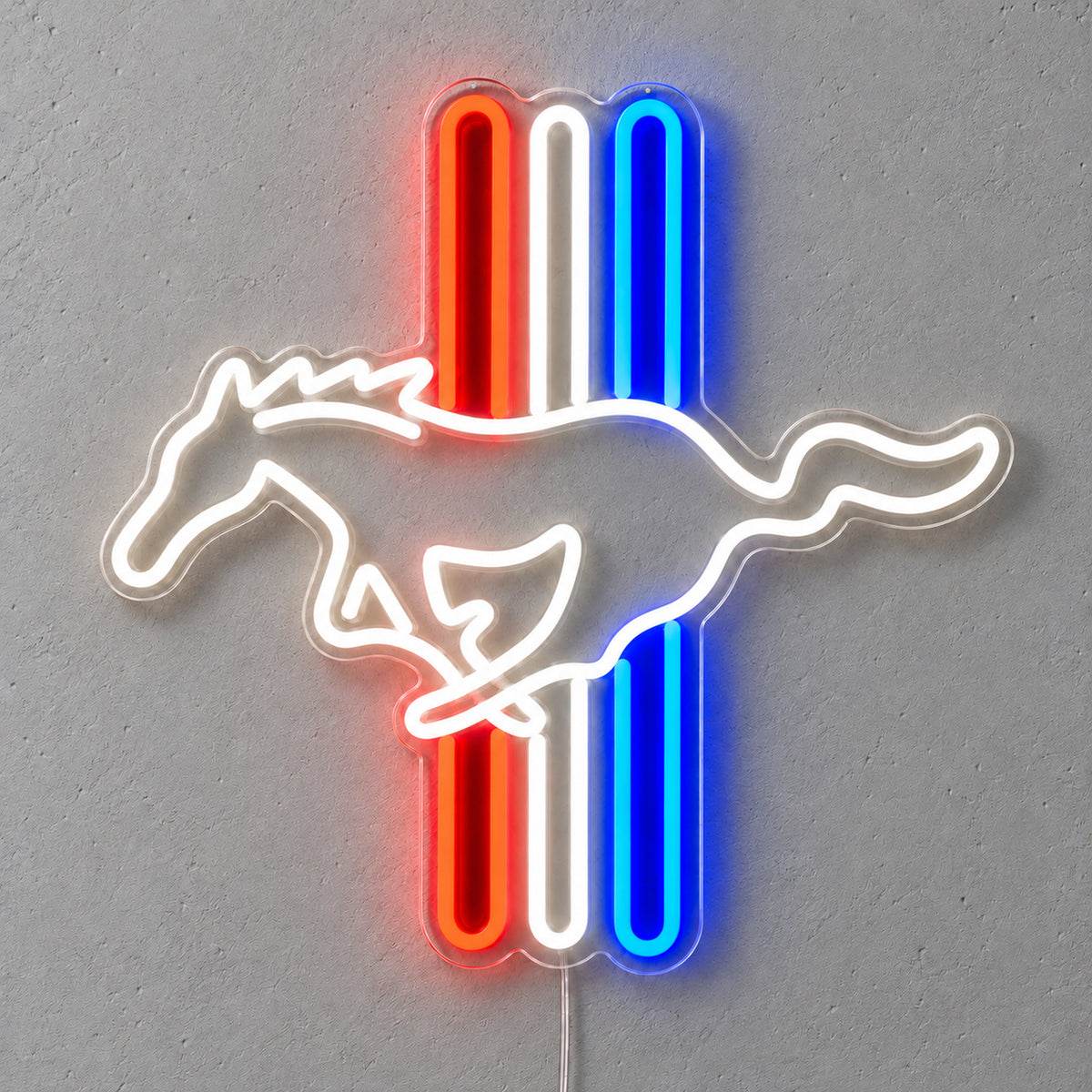 Ford Mustang Tri-Bar LED Neon Sign product photo 1