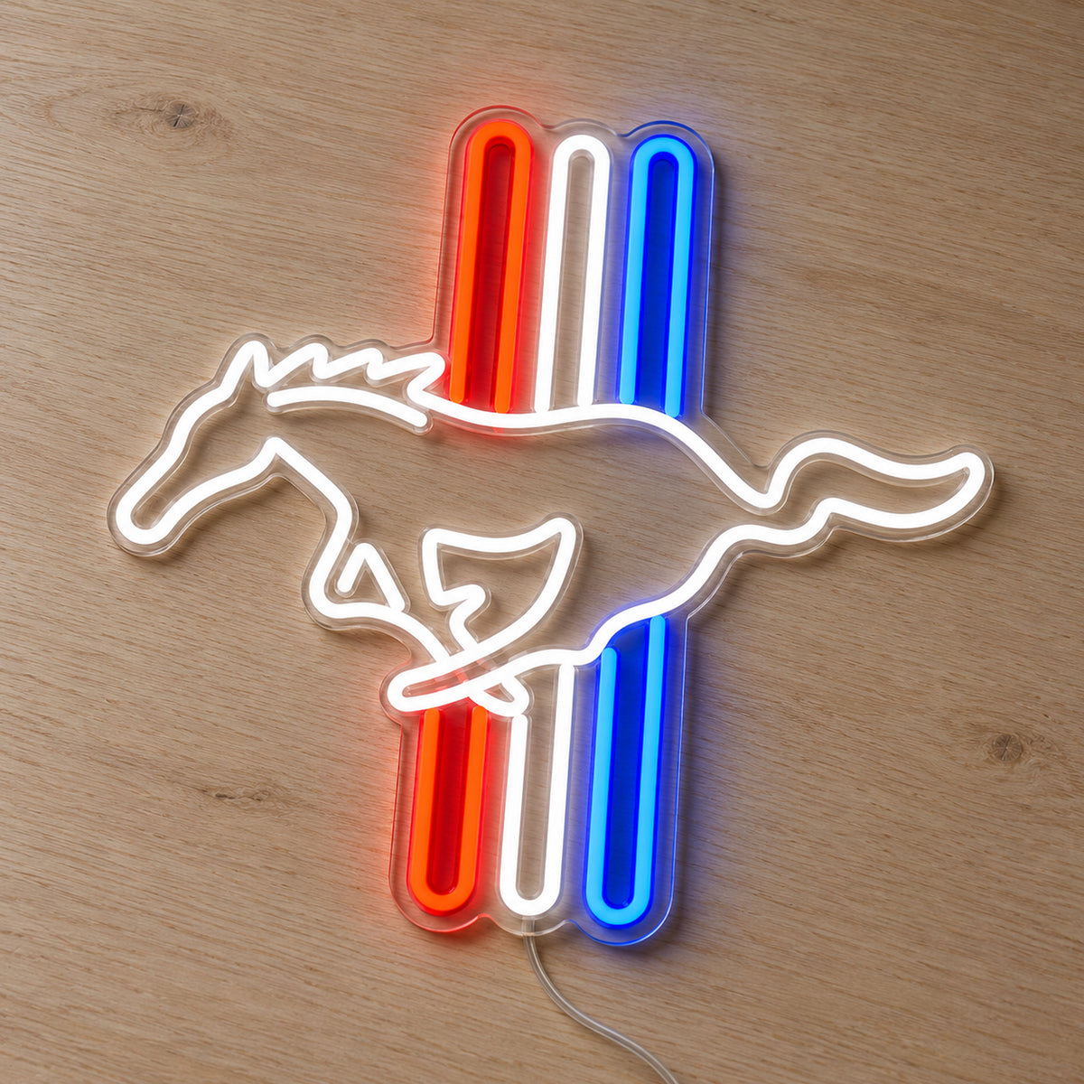 Ford Mustang Tri-Bar LED Neon Sign product photo 2