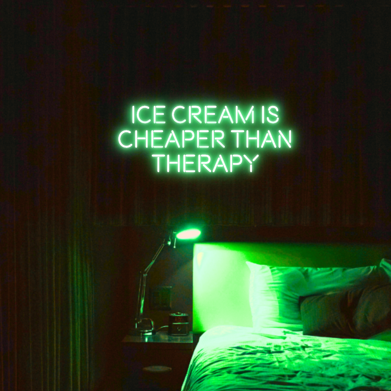 Ice Cream Is Cheaper Than Therapy LED Neon Light Sign