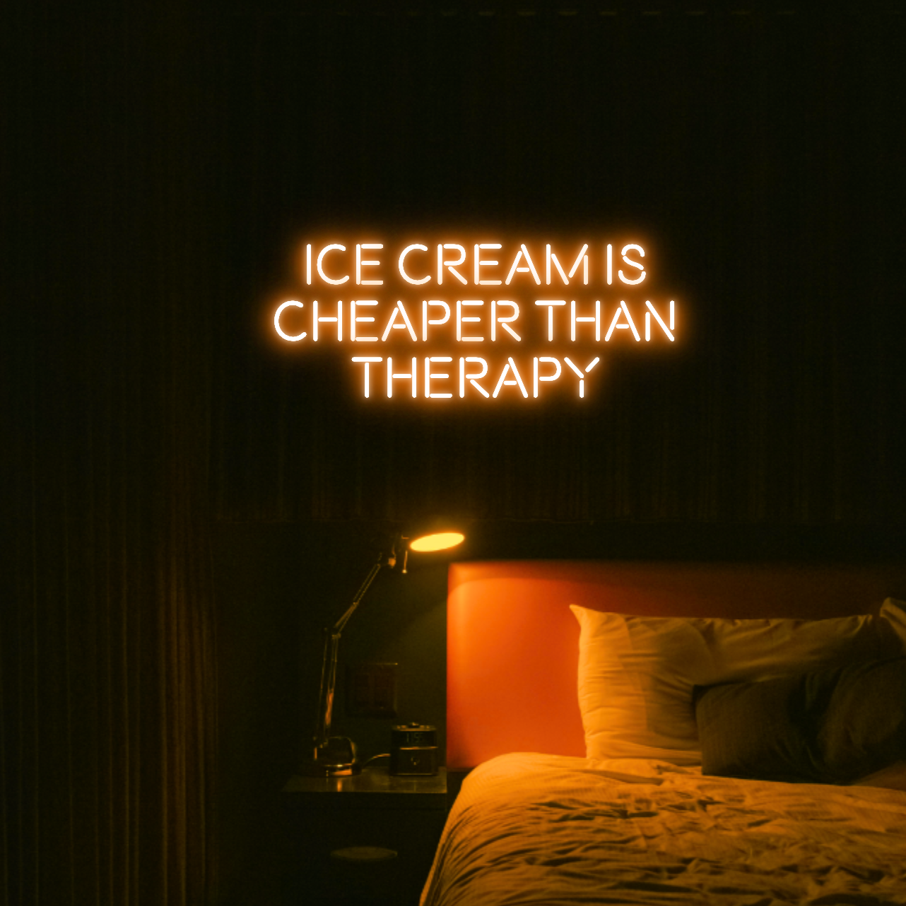 Ice Cream Is Cheaper Than Therapy LED Neon Light Sign