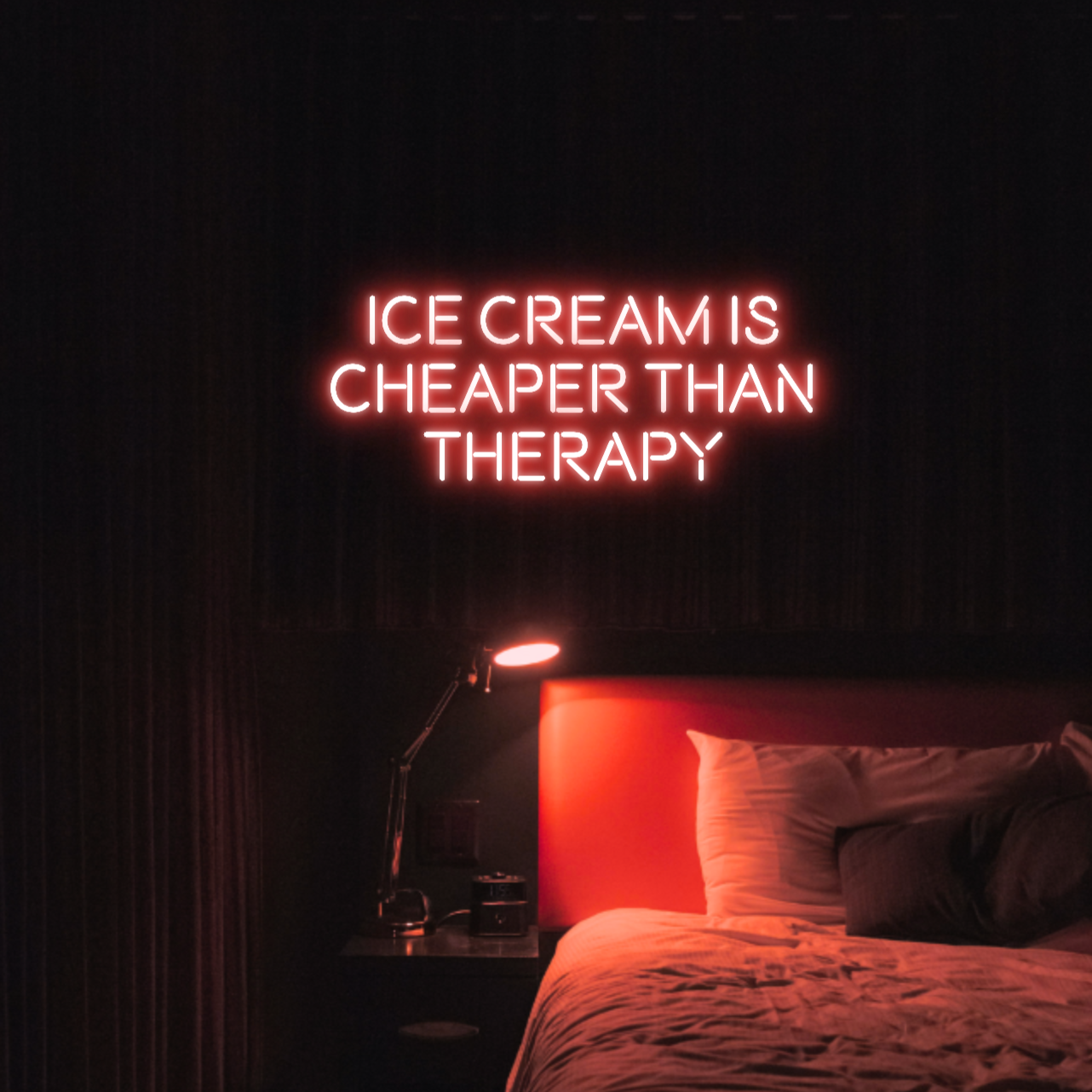 Ice Cream Is Cheaper Than Therapy LED Neon Light Sign