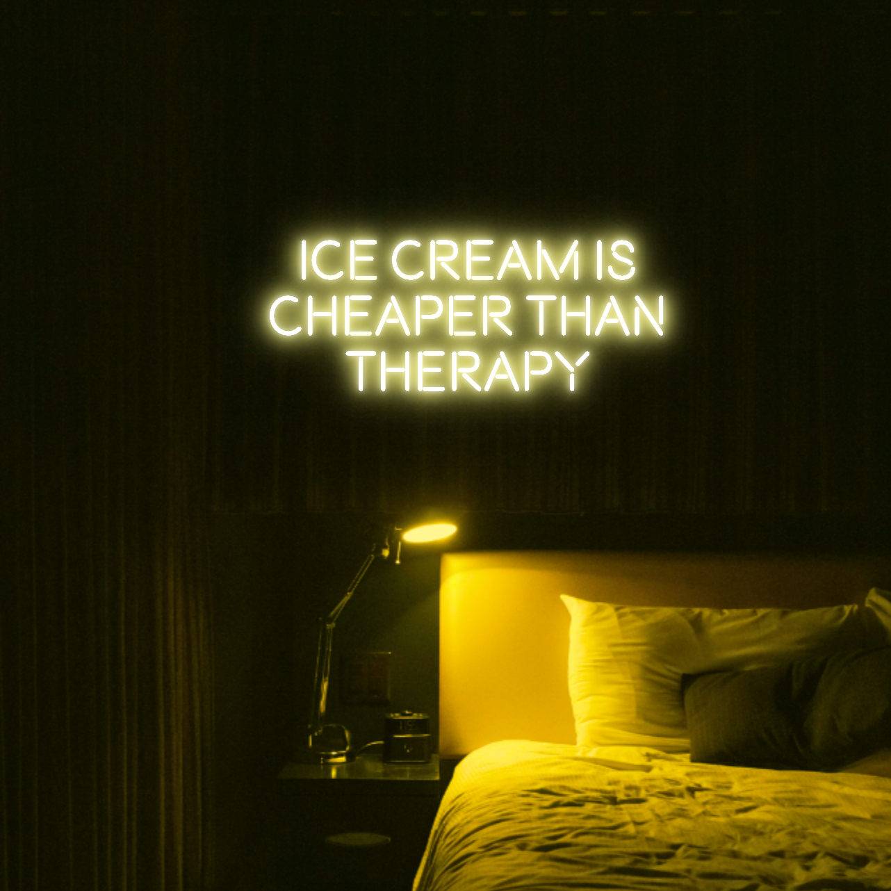 Ice Cream Is Cheaper Than Therapy LED Neon Light Sign