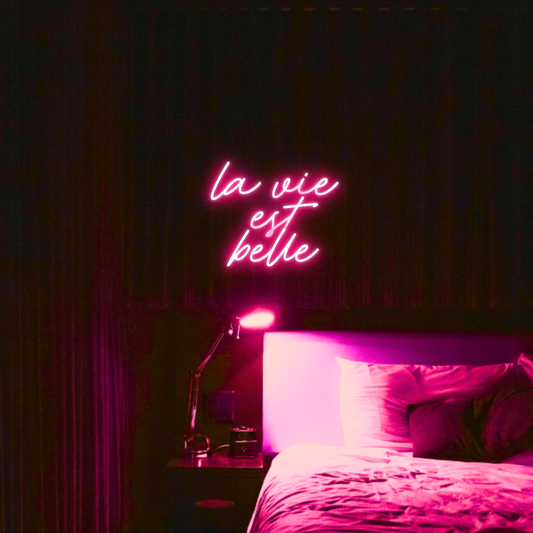 La Vie est Belle LED Neon Light Sign