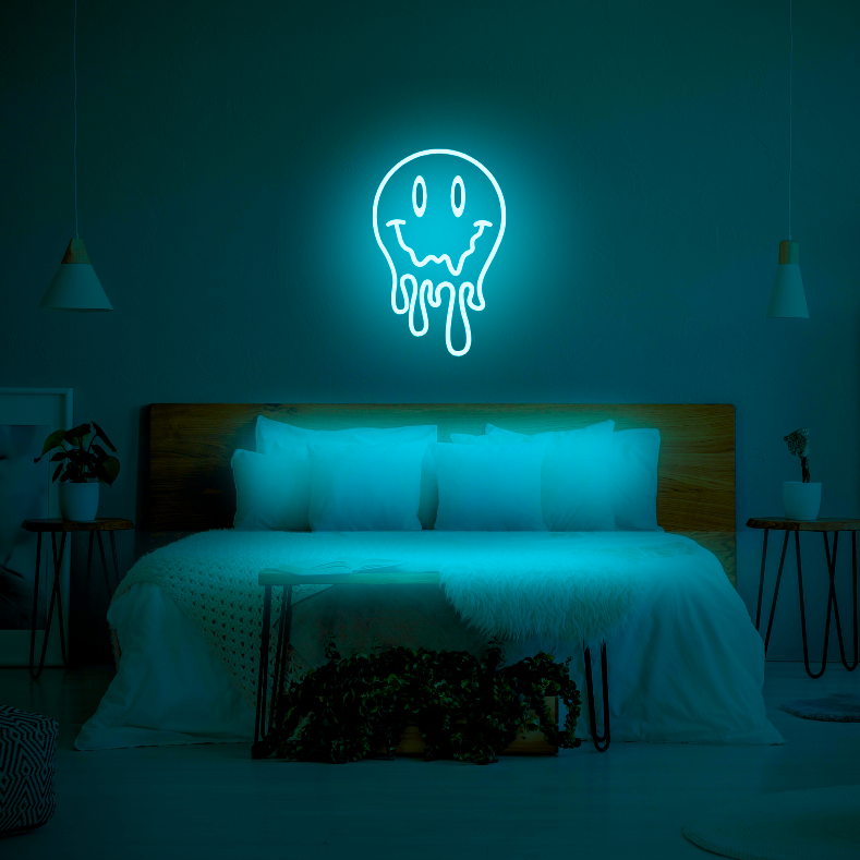 Melting Smiley Face LED Neon Light Sign