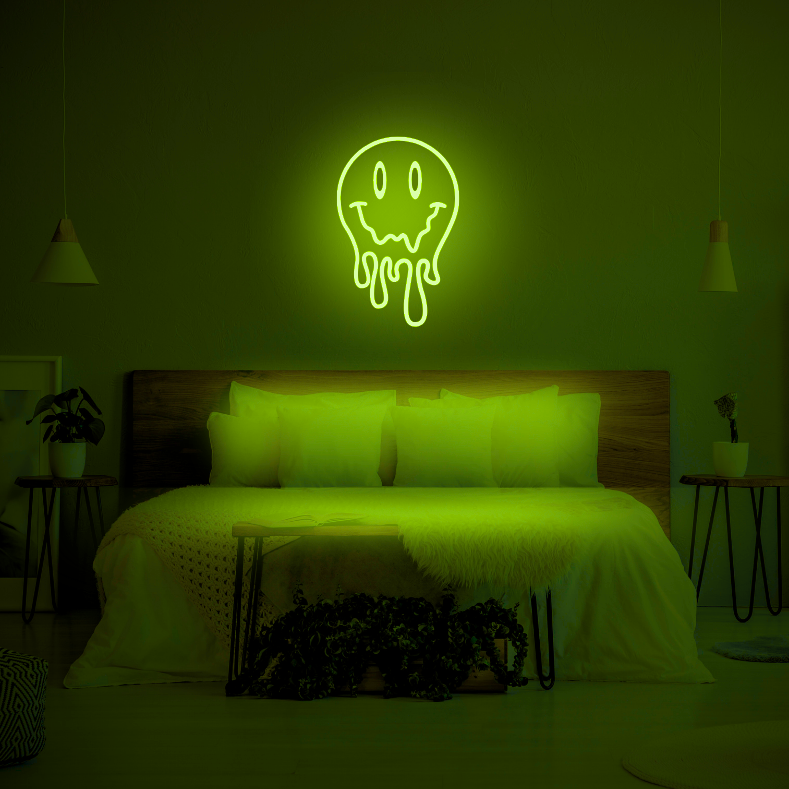 Melting Smiley Face LED Neon Light Sign