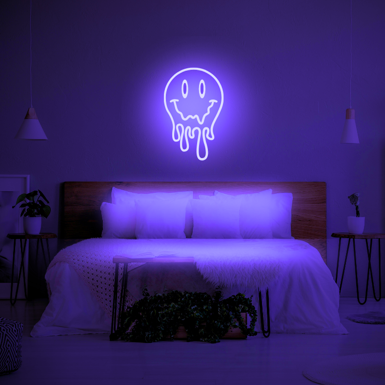 Melting Smiley Face LED Neon Light Sign