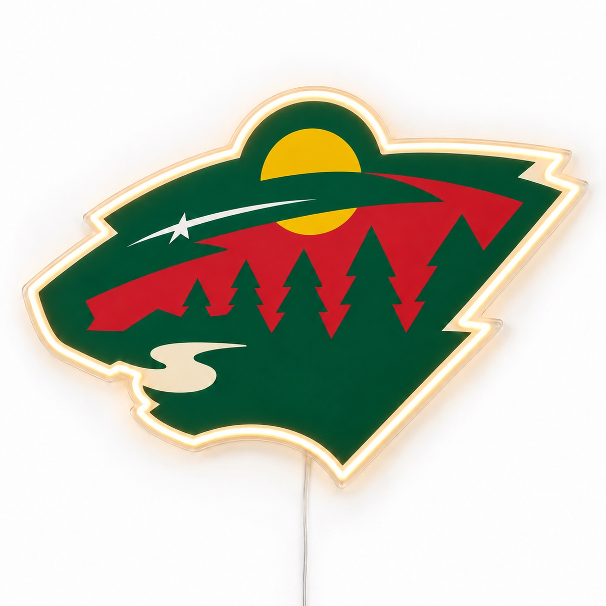 Minnesota Wild LED neon sign in green, red and gold