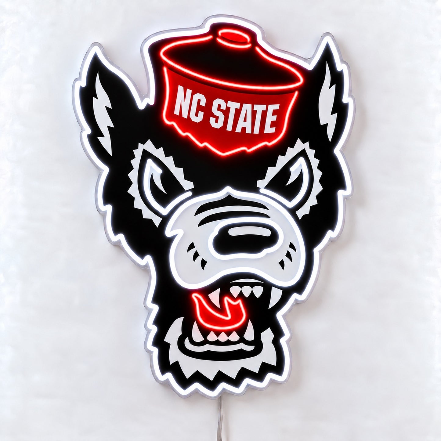 NC State Wolfpack LED neon sign in red and black