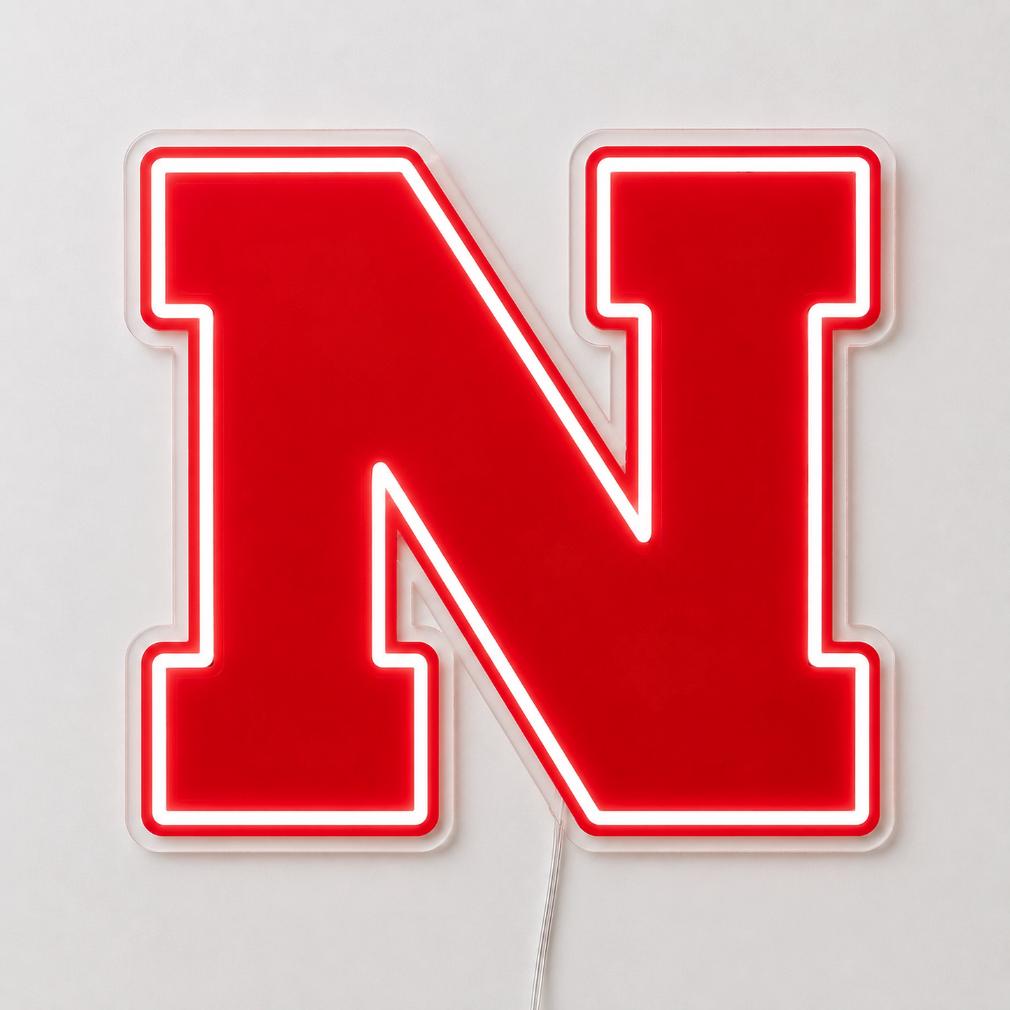 Nebraska Cornhuskers N logo LED neon sign in red and white