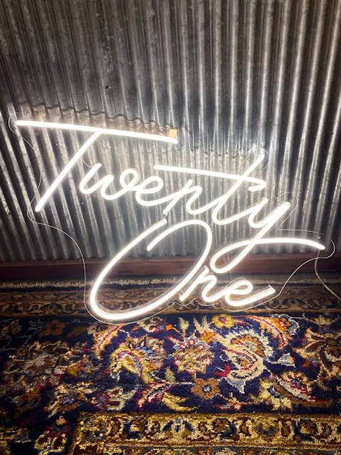 Twenty One Neon Sign at a Melbourne Party 